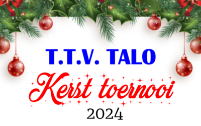 TALO Kersttoernooi, 14 december en opgeven kan nog steeds